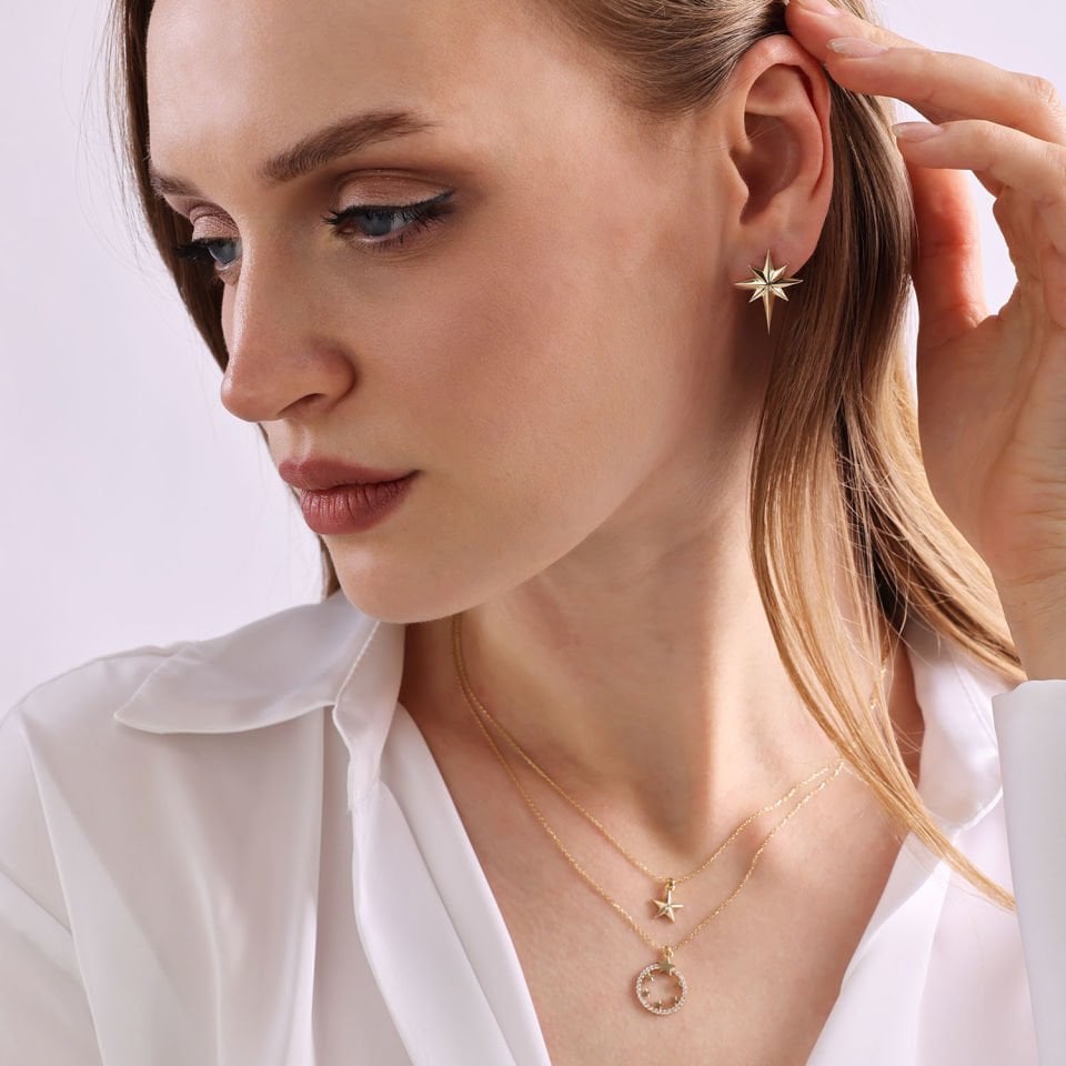 Kutup Yıldızı Küpe